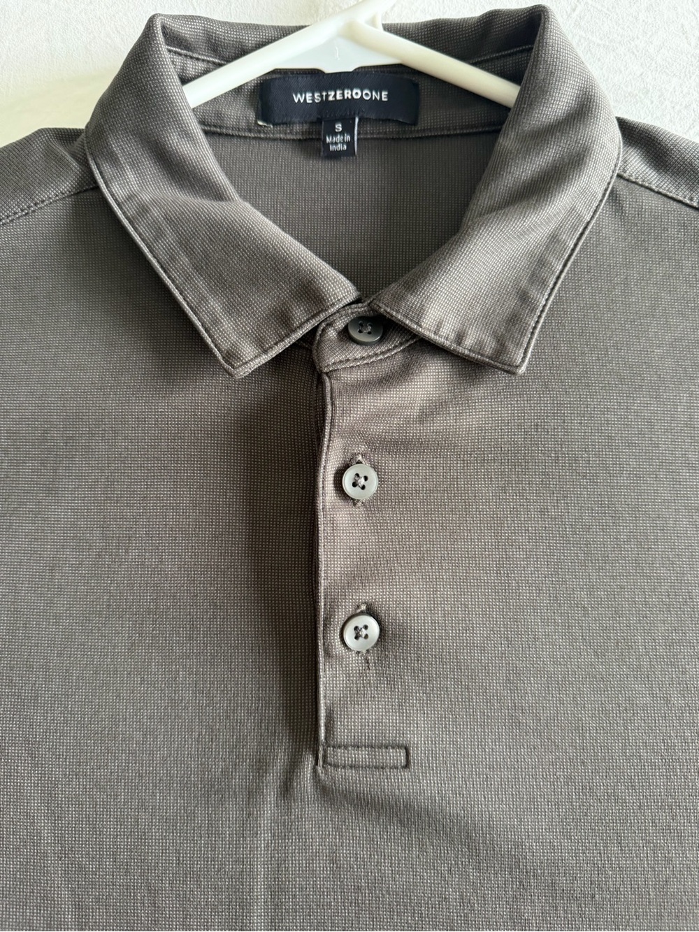 Westzeroone Men's Brown Textured Polo Shirt